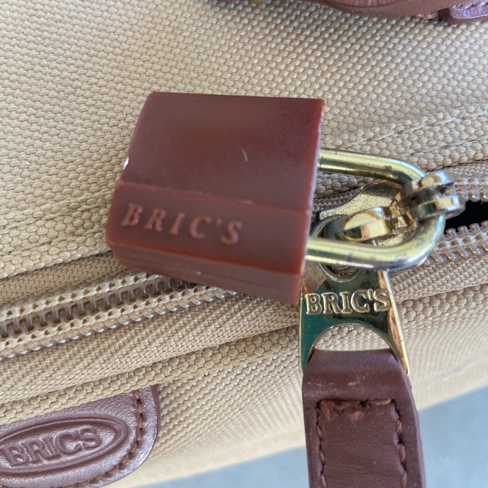 Bric's Tan Canvas Carry on Train Satchel - Picture 3 of 8